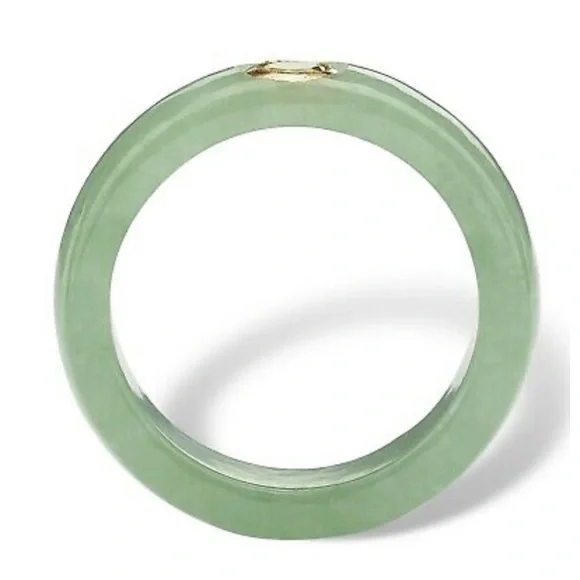 PURE GREEN JADE PERIDOT RING - Picture 2 of 6